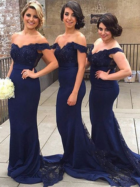 Sexy Sweetheart Neck Navy Blue Velvet Lace Mermaid Long Party Dress Birthday Prom Gown SP1314