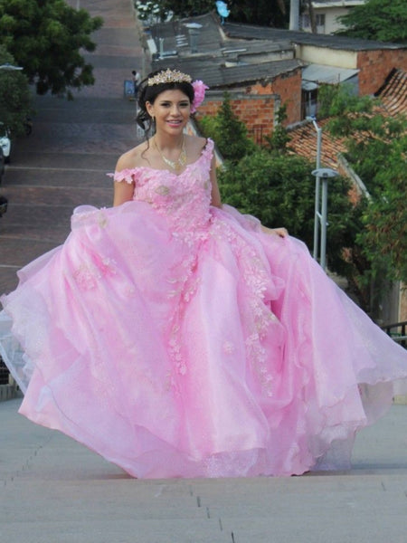 A Line V Neck Open Back Pink Lace Long Prom Dresses, Pink Lace Formal Dresses, Pink Evening Dresses SP3282