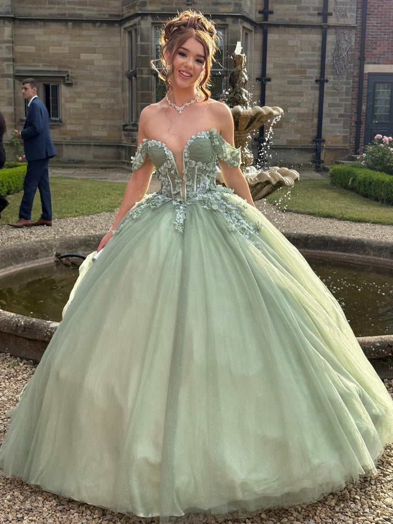 Gorgeous Off the Shoulder Sage Lace Long Prom Dresses, Off Shoulder Sage Formal Dresses, Sage Lace Evening Dresses SP3440 Gorgeous Off the Shoulder Sage Lace Long Prom Dresses, Off Shoulder Sage Formal Dresses, Sage Lace Evening Dresses SP3440