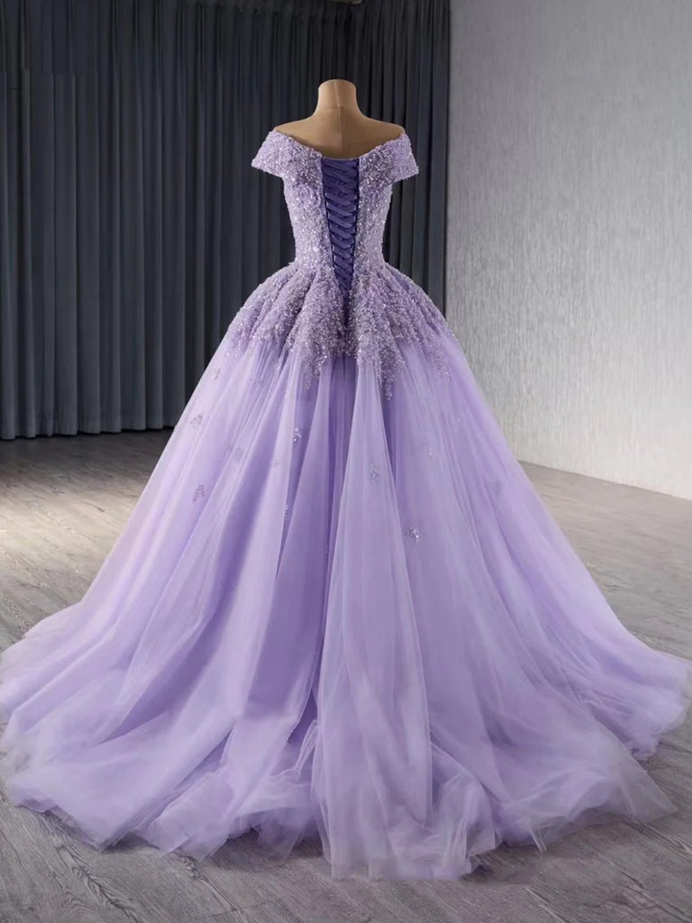 Shiny Off Shoulder Purple Sequins Long Prom Dresses, Off the Shoulder Shiny Party Shiny Off Shoulder Purple Sequins Long Prom Dresses, Off the Shoulder Shiny Party
