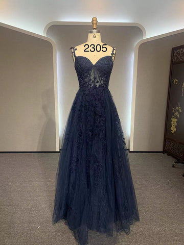 Sweetheart Neck Navy Blue Lace Homecoming Dresses Beaded Short Prom Dress  ARD1588