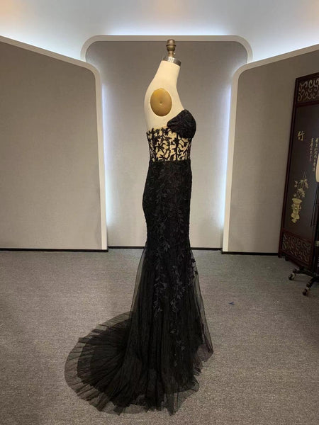 Wholesale Black Mermaid Lace Dress 2311