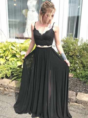 Custom Made Spaghetti Straps High Slit Prom Dresses, Formal Dresses, E Shiny Party Custom Made Spaghetti Straps High Slit Prom Dresses, Formal Dresses, E Shiny Party