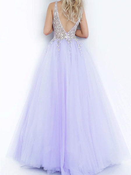 Wholesale Purple Beaded Prom Dresses