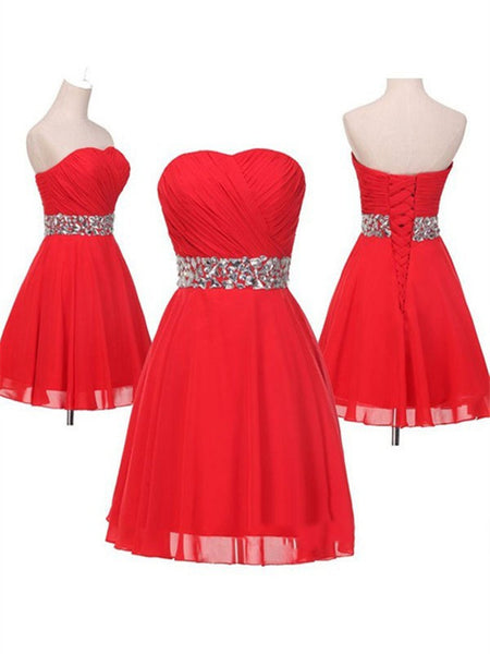 A Line Short Red Prom Dresses,Short Red Graduation Dresses,Short Red Homecoming Dress