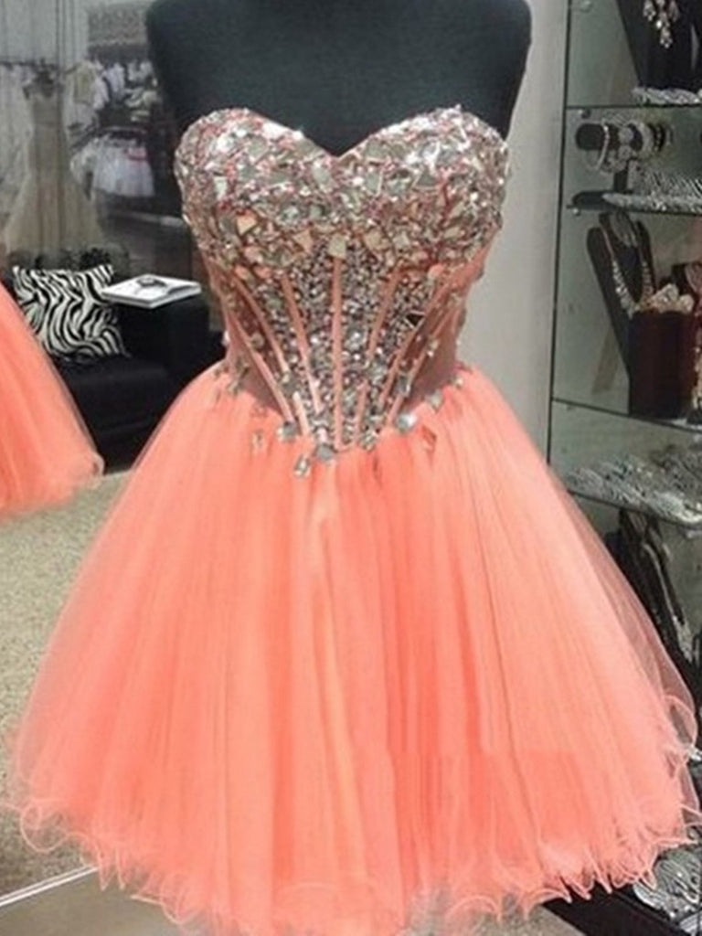 A Line Sweetheart Neck Short Prom Dresses, Formal Dresses, Evening Dresses, Homecoming Dresses