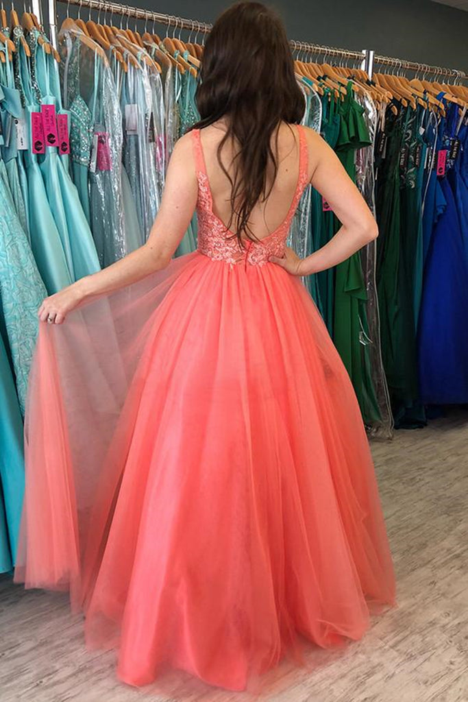 coral colored prom dresses