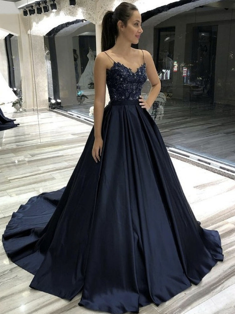 A Line V Neck Beaded Black Lace Long Prom Dresses, Black Formal Gradua Shiny Party A Line V Neck Beaded Black Lace Long Prom Dresses, Black Formal Gradua Shiny Party