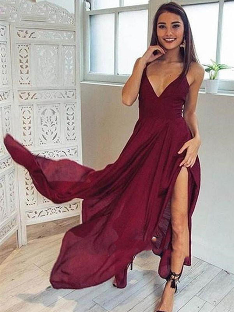Burgundy Evening Dresses | Burgundy Formal Dresses - UCenter Dress