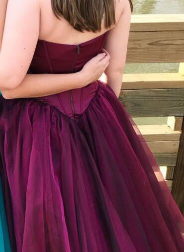 Custom Made Sweetheart Neck Purple/Red Prom Gown, Purple/Red Prom Dresses, Formal Dresses