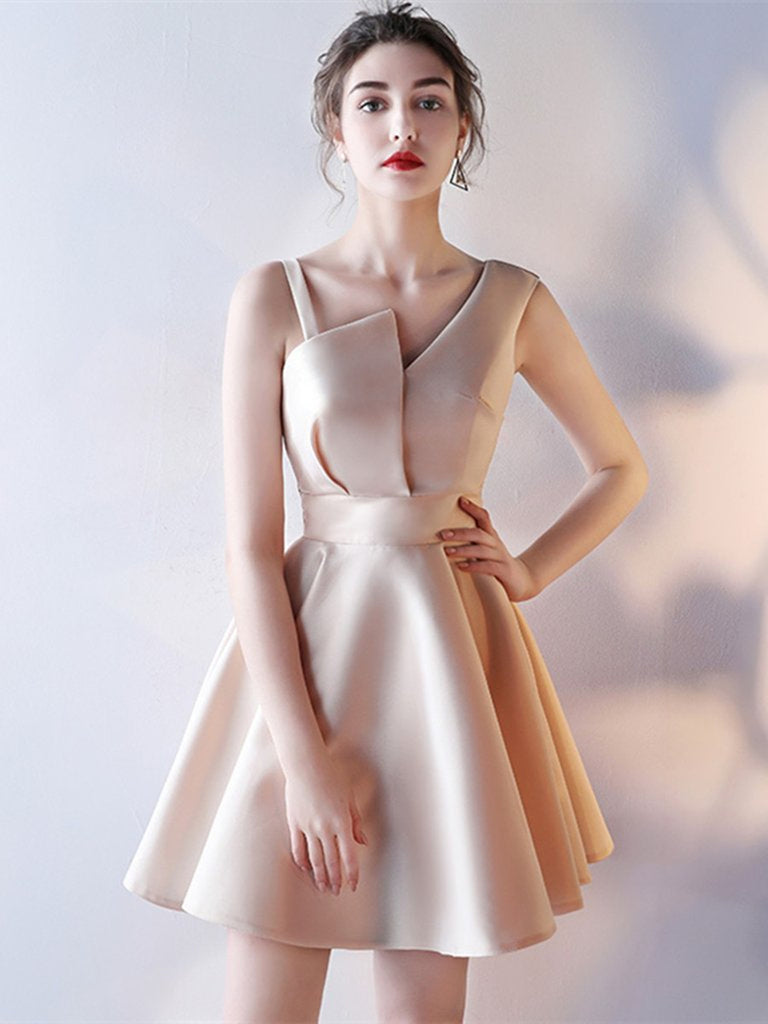 Custom Made Unique Champagne Short Prom Dresses, Short Graduation Dres Shiny Party Custom Made Unique Champagne Short Prom Dresses, Short Graduation Dres Shiny Party