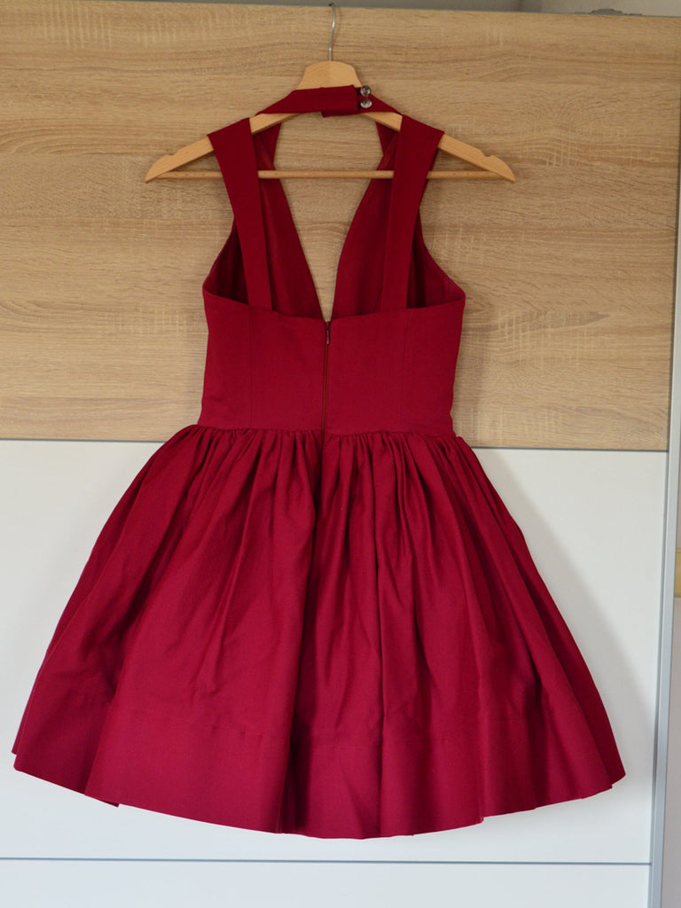 Cute V Neck Backless Layered Burgundy Short Prom Dresses Homecoming Dr Shiny Party Cute V Neck Backless Layered Burgundy Short Prom Dresses Homecoming Dr Shiny Party