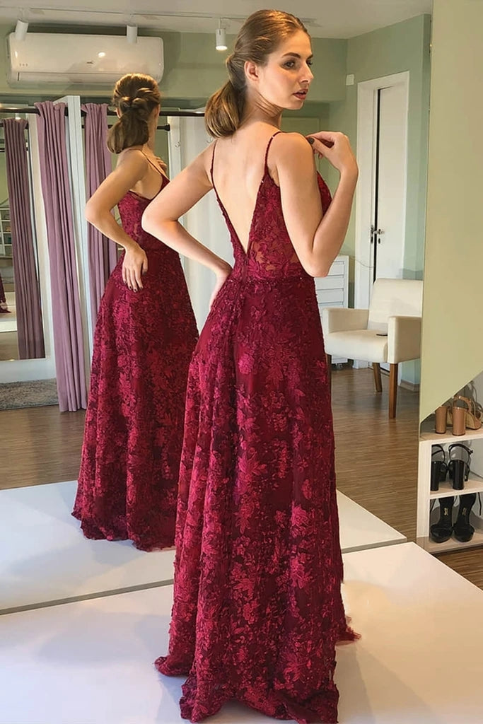 Ball Gown Off-the-Shoulder Burgundy Prom Dress with Appliques Beading |  Romprom.com