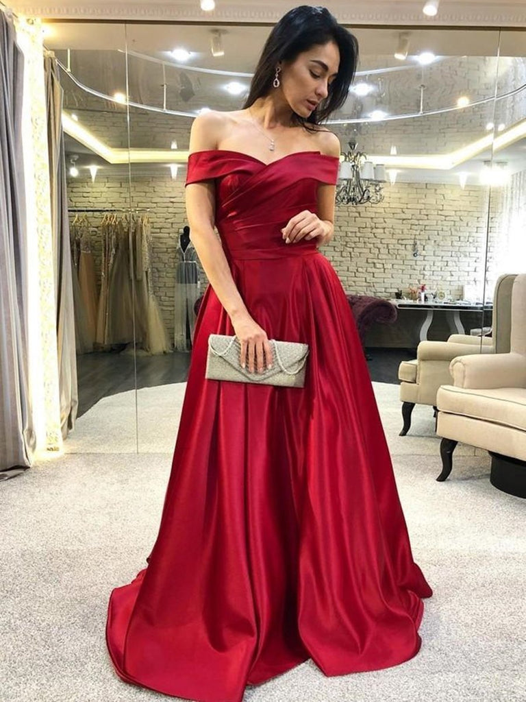Gwendolyn Georgette Off-the-Shoulder Maxi Dress - Safari Red – Borgo de Nor