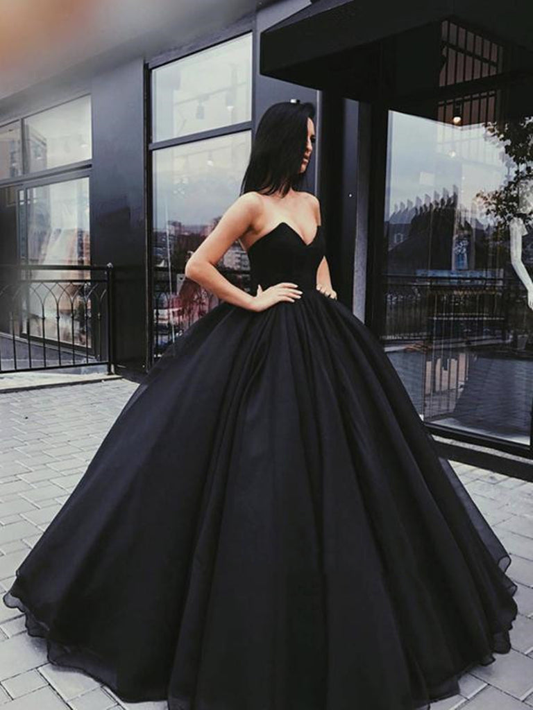 Gorgeous Black Sweetheart Neck Floor-length Backless Sleeveless Prom G Shiny Party Gorgeous Black Sweetheart Neck Floor-length Backless Sleeveless Prom G Shiny Party