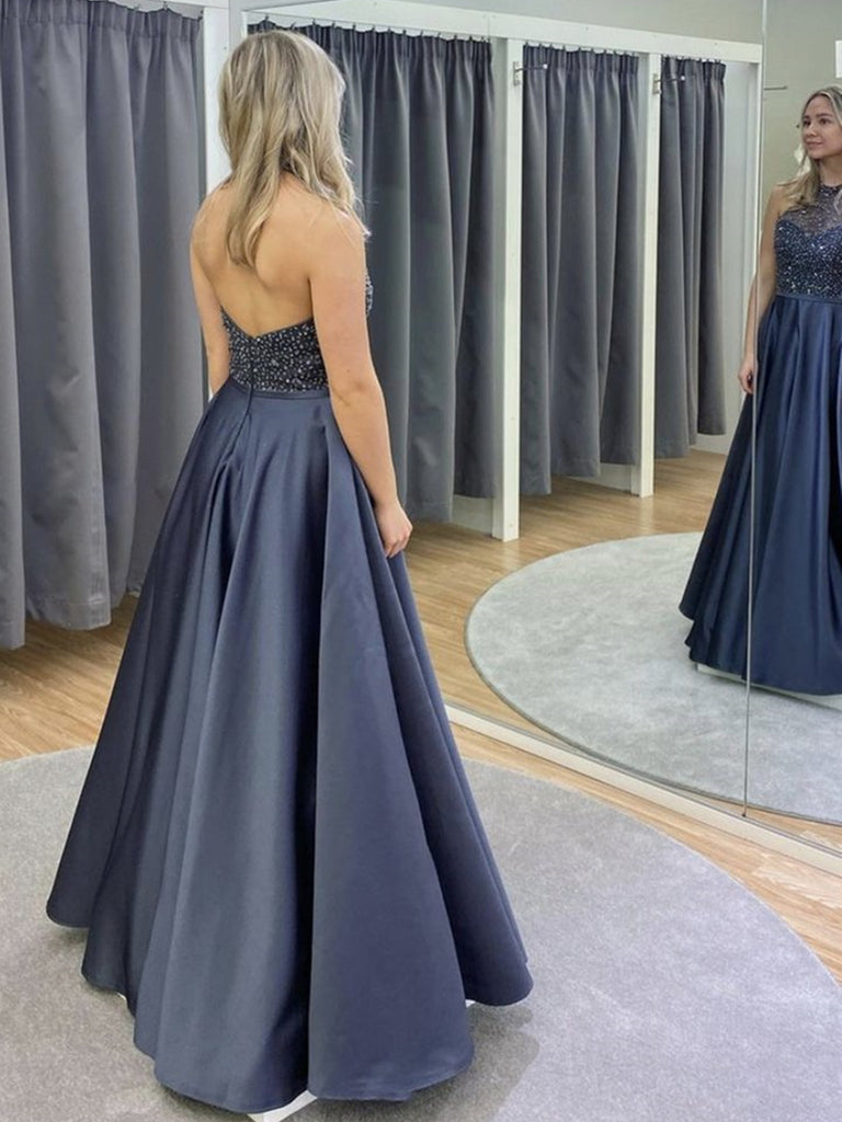 grey halter neck prom dress Women's Grey Formal Dresses & Evening Gowns