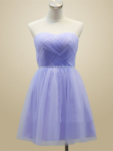 Light Purple Short Prom Dresses, Short Graduation Dresses, Short Homec ...