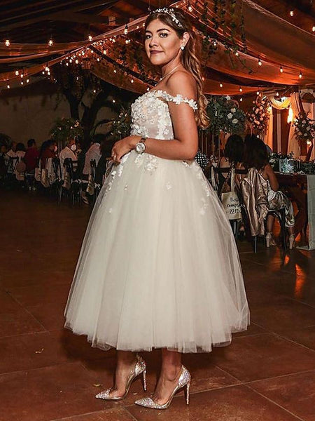 Off Shoulder Beaded White Lace Tulle Prom Dresses, Short White Lace Homecoming Dresses, White Formal Graduation Evening Dresses SP2434