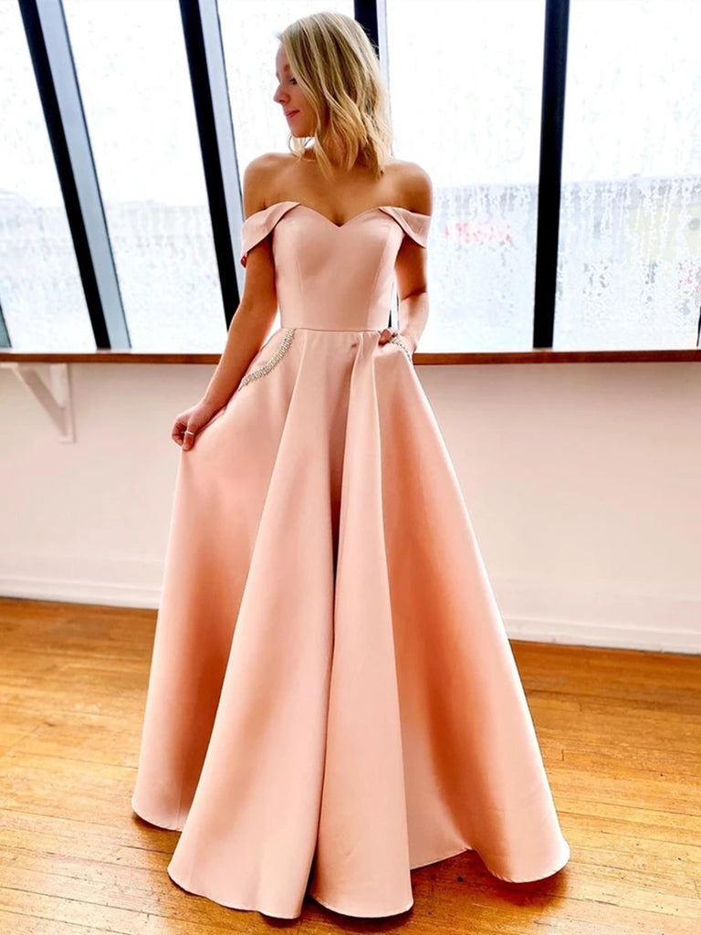 Starry Peach Off-Shoulder Dress | Hencemade