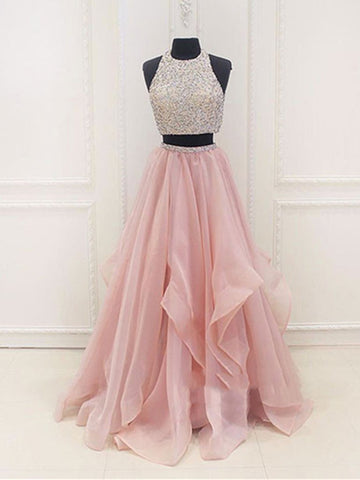 Two Pieces Prom Dresses Tagged "pink prom dress" Shiny Party Two Pieces Prom Dresses Tagged "pink prom dress" Shiny Party