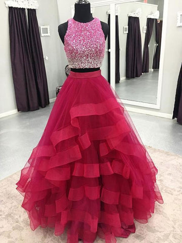 Two Pieces Prom Dresses Tagged "burgundy prom dress" Shiny Party Two Pieces Prom Dresses Tagged "burgundy prom dress" Shiny Party