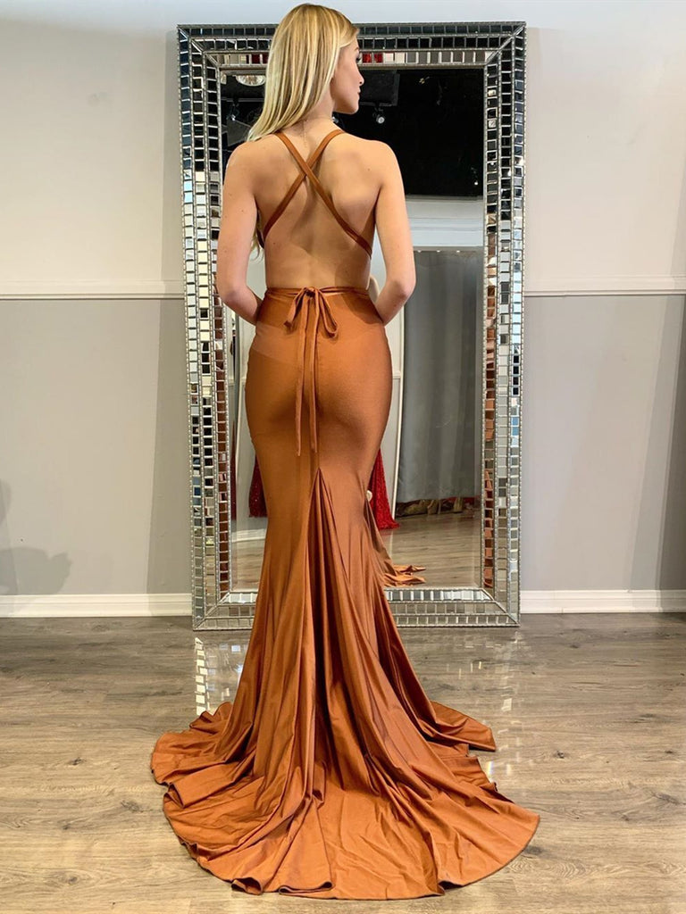 Sexy V Neck Backless Mermaid Clay Satin Long Prom Dresses, Mermaid Cla Shiny Party Sexy V Neck Backless Mermaid Clay Satin Long Prom Dresses, Mermaid Cla Shiny Party