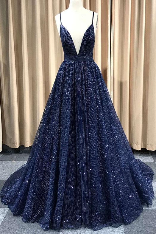 Shiny A Line V Neck Navy Blue/Burgundy/Champagne Prom Dresses, Shiny V Shiny Party Shiny A Line V Neck Navy Blue/Burgundy/Champagne Prom Dresses, Shiny V Shiny Party