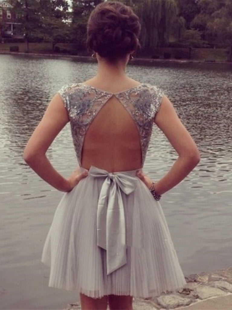 Short Backless Gray Prom Dresses,Graduation Dresses,Formal Dresses,Hom Shiny Party Short Backless Gray Prom Dresses,Graduation Dresses,Formal Dresses,Hom Shiny Party
