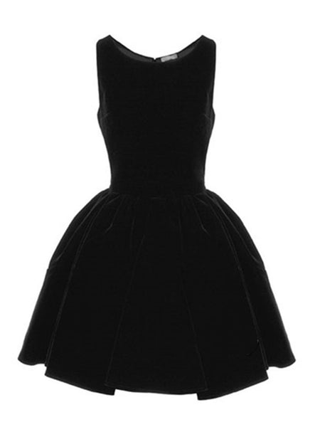 Simple Style Round Neck Short Black Prom Dresses, Short Black Formal D ...