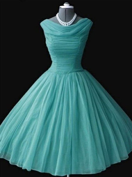 Simple A Line Turquoise/Coral Chiffon Short Prom Dresses, Turquoise/Coral Homecoming Dresses, Short Formal Dresses, Evening Dresses