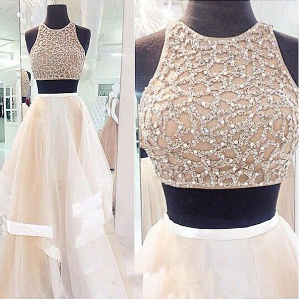 Custom Made 2 Pieces Ivory Long Prom Dress, Long Formal Dresses, Dresses for Party