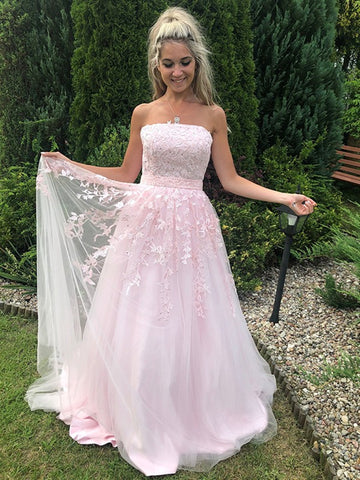 light pink prom dresses strapless Pandora