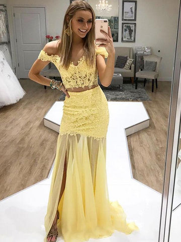 Two Pieces Homecoming Dresses Tagged "yellow prom dress" Shiny Party Two Pieces Homecoming Dresses Tagged "yellow prom dress" Shiny Party