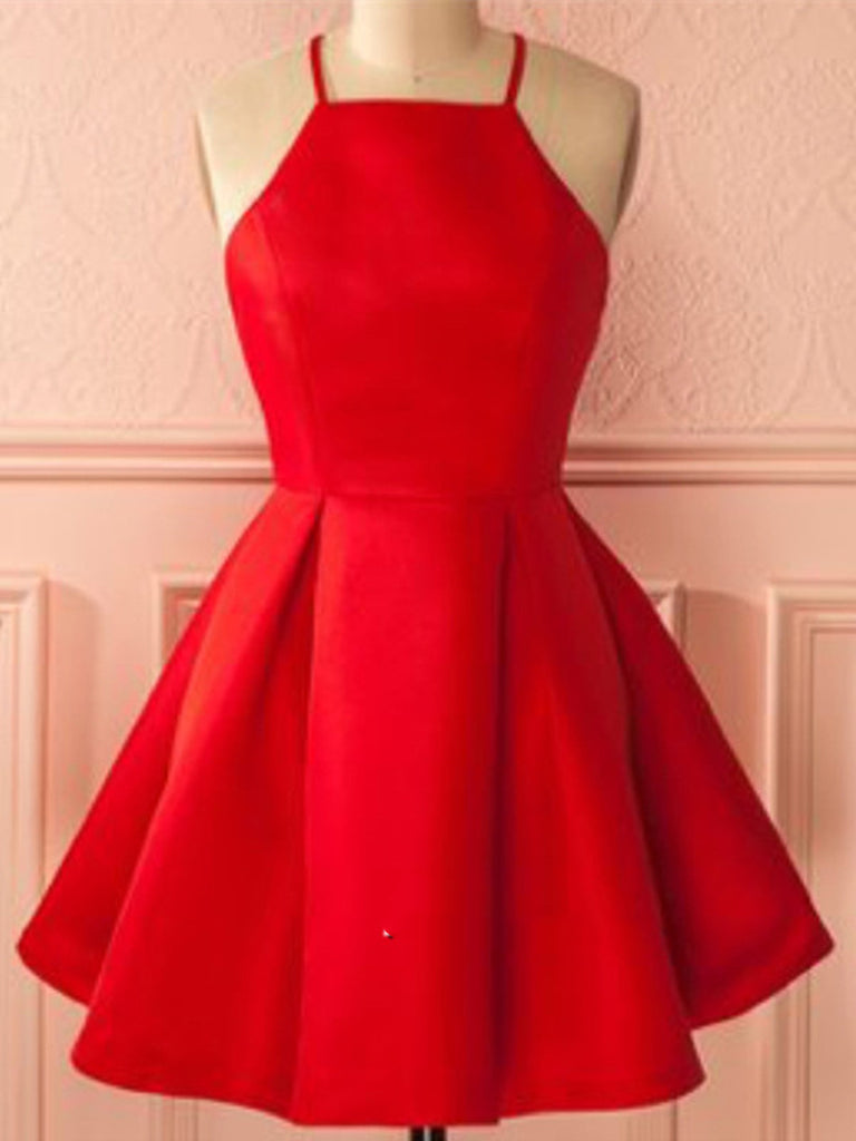Unique Cute Short Red Prom Dresses, Cute Red Homecoming Dresses, Popular Graduation Dresses