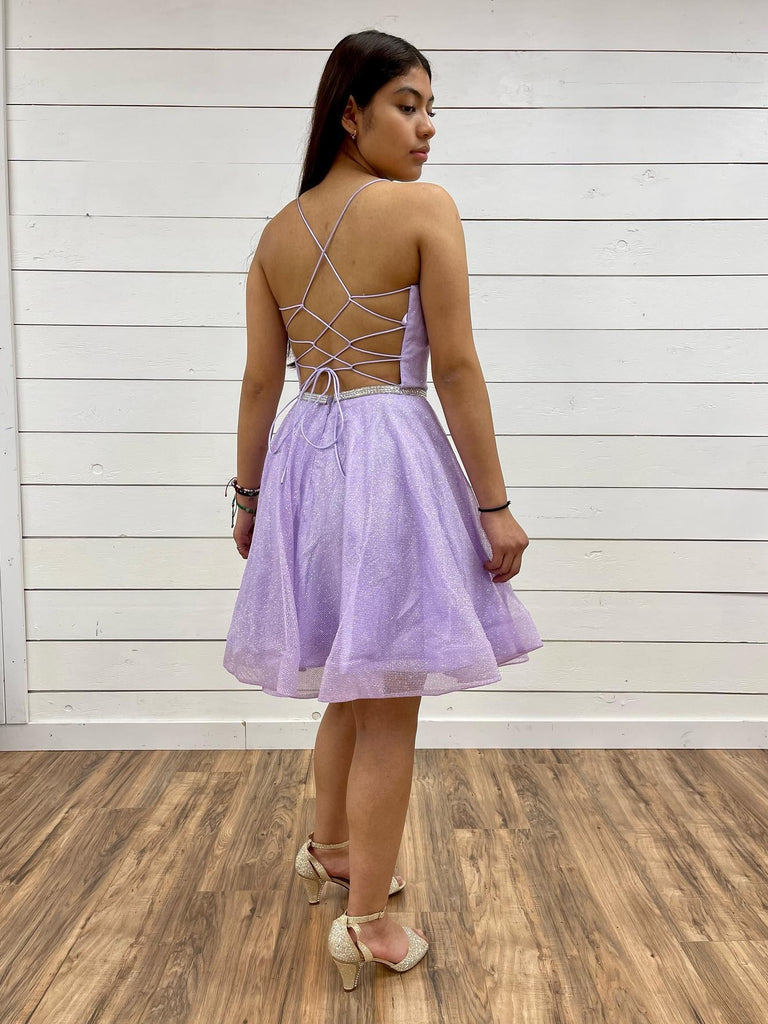 V Neck Backless Purple Tulle Prom Dresses with Belt, Backless Purple H Shiny Party V Neck Backless Purple Tulle Prom Dresses with Belt, Backless Purple H Shiny Party