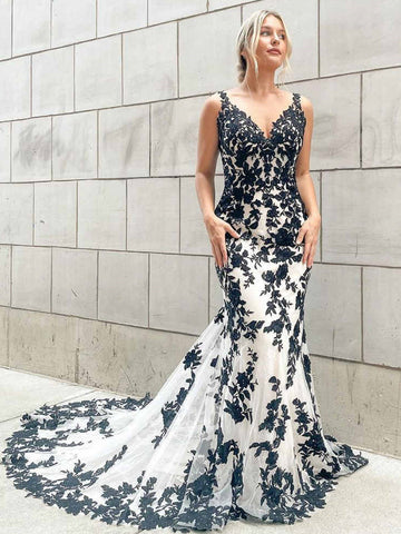 blue and white prom dress Stacees 2026 Blue White Floral Beaded Sequins Strapless Ball Gown Prom Dress