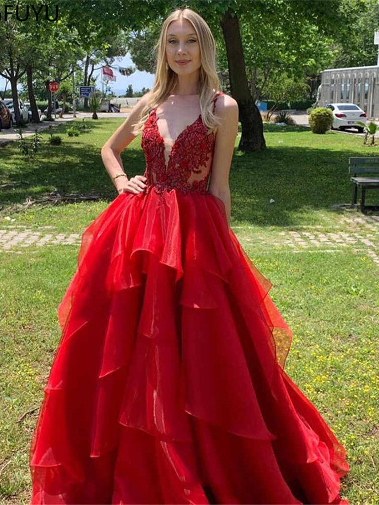open back red lace dress Red Stretch Satin Long Dress With Beaded Lace Appliqu And Open Back |