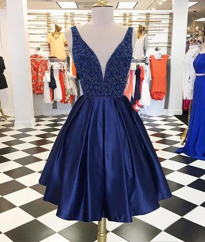 navy blue hoco dresses V Neck Prom Dresses, Navy Blue Homecoming Party Dresses US Sizes:6.5 Women's a line wedding dress with train Italian Dressing Chicken -