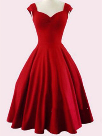 Custom Made A Line Short Red Prom Dresses, Short Red Homecoming Dresses, Formal Dresses