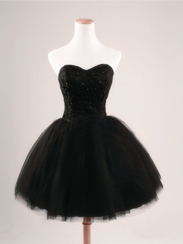 Black Ball Gown Sweetheart Short Prom Dresses,Black Prom Dress,Cheap S – Shiny Party Black Ball Gown Sweetheart Short Prom Dresses,Black Prom Dress,Cheap S – Shiny Party