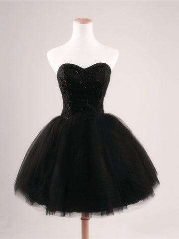 Cute Off Shoulder Layered Black Short Prom Dresses, Off Shoulder Layer –  Shiny Party