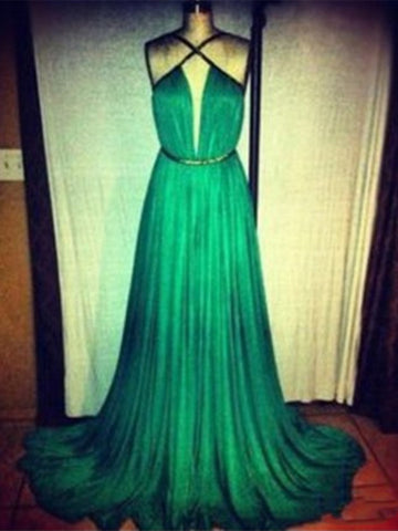 Sexy Floor-Length Green Prom Dresses,Dress For Prom, Evening Dresses