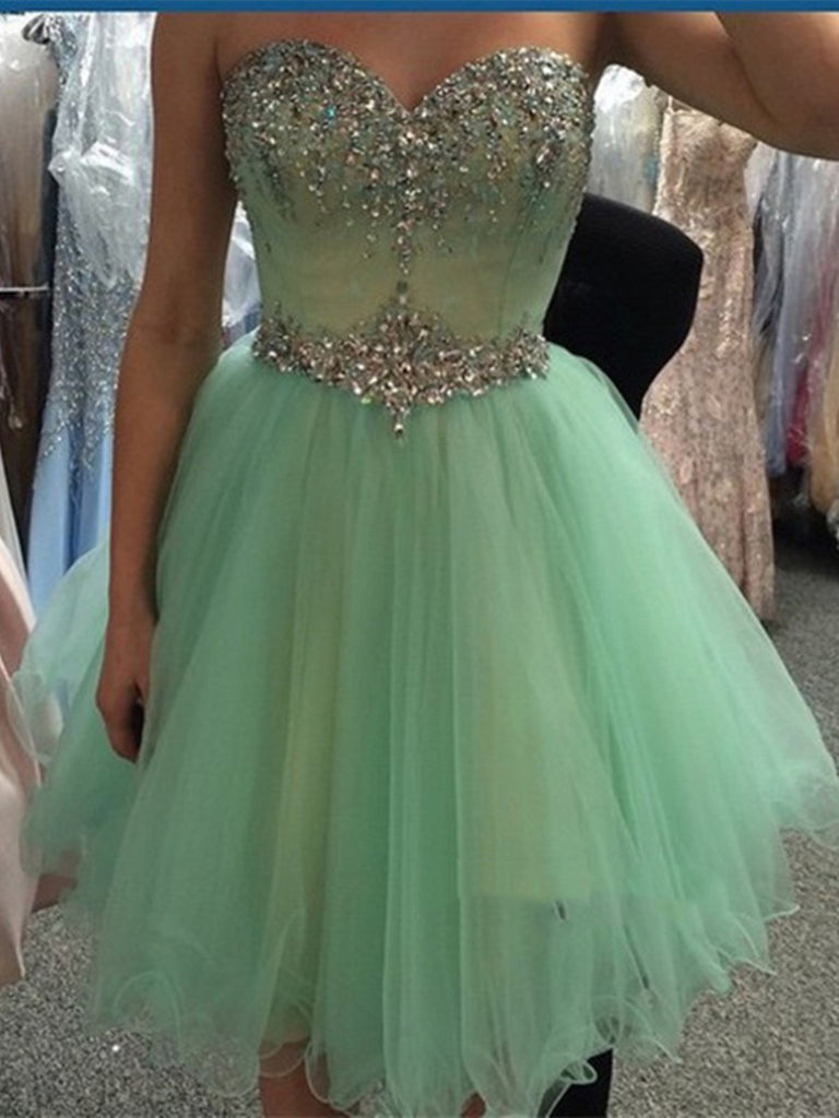 A Line Sweetheart Neck Short Prom Dresses, Short Homecoming/Graduation
