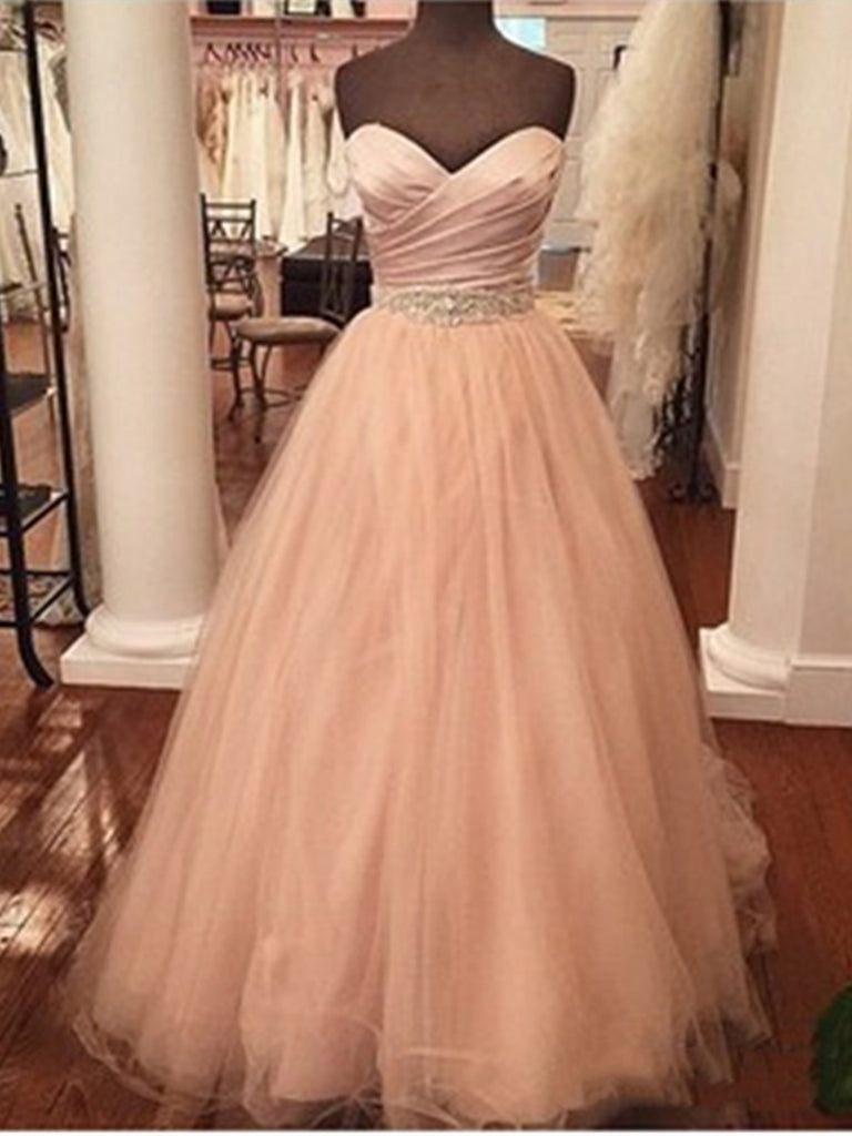 A Line Sweetheart Neck Floor Length Prom Dresses, Dresses For Prom