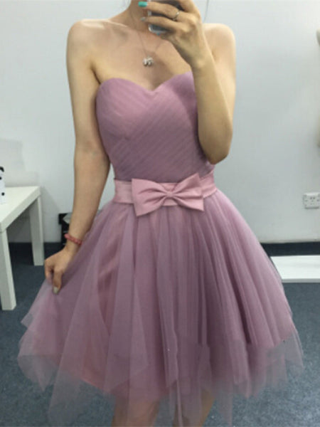 Sweetheart Neck Short Purple Prom Dress, Short Purple Graduation Dress, Homecoming Dress