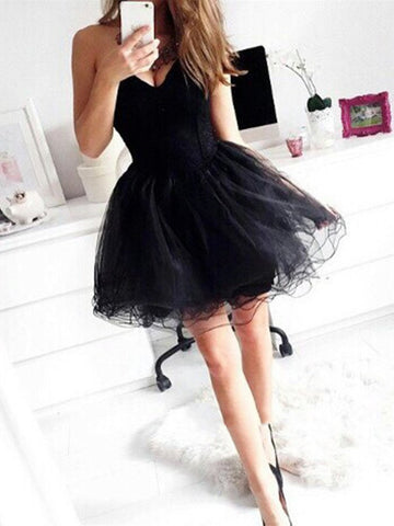 Custom Made Black Short Prom Dresses, Short Black Homecoming Dresses/ Graduation Dresses